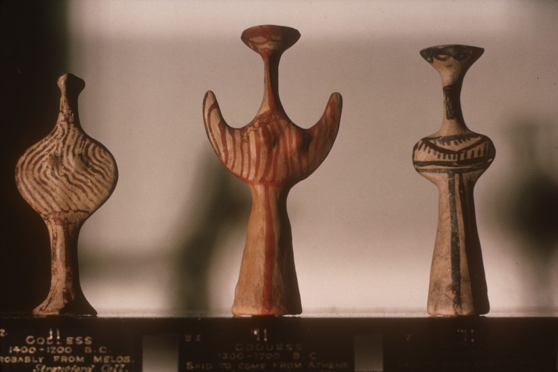 Drei mykenische Idole, zwischen 1400-1200 v. Chr.